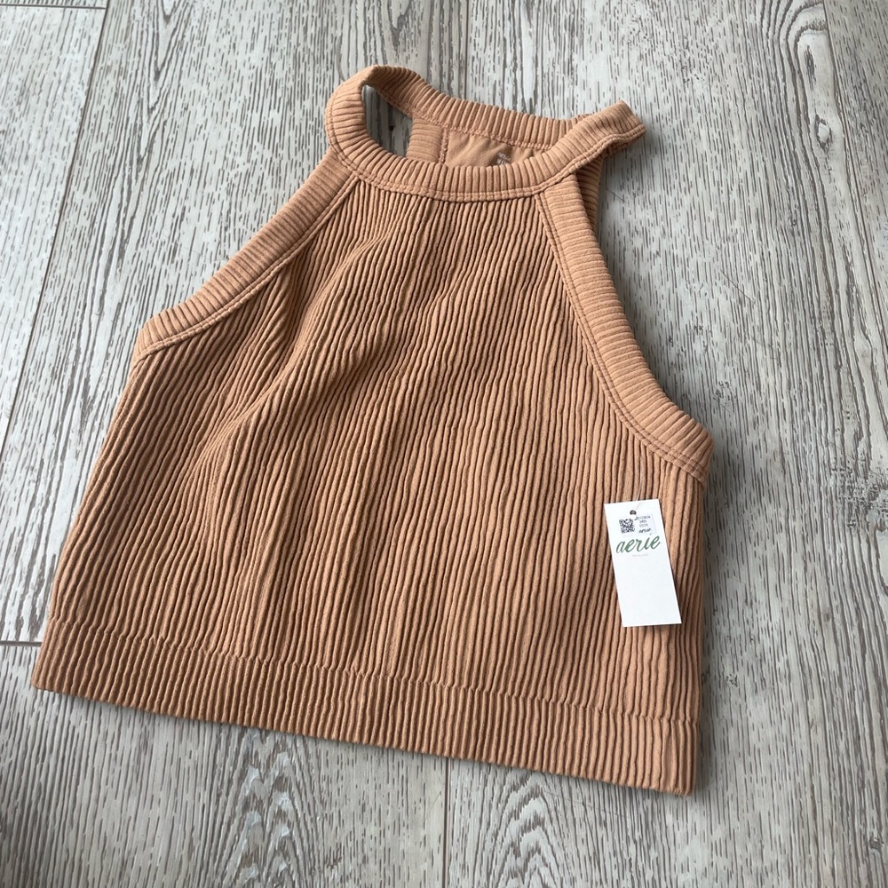 NEW- Aerie Tan Ribbed Women's Top